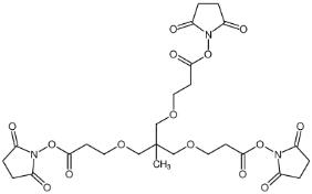 m-C-tri(CH2-PEG1-NHS ester)